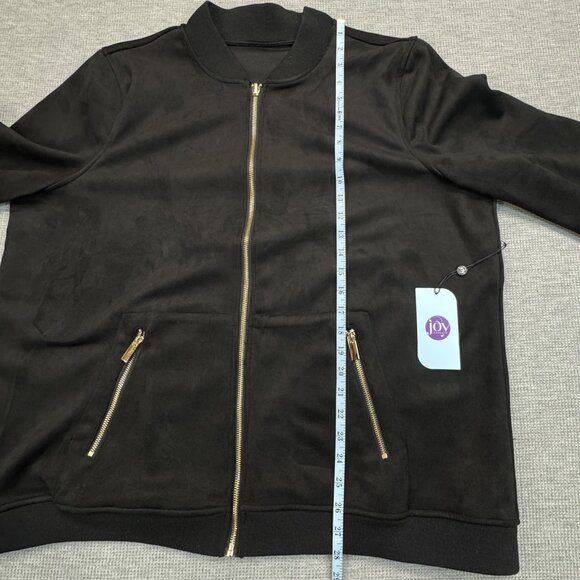 Joy Mangano CleanBoss Womens  Size 1X Black Reversible Bomber Jacket Gold NEW - Picture 12 of 16